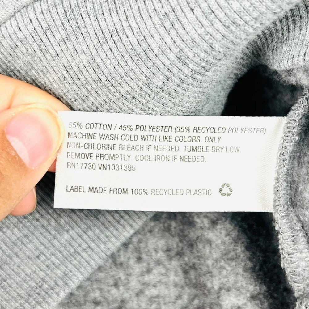 Gray Cropped‎ Hoodie Drawstring Pullover Long Sleeve Casual Comfy xS - Picture 9 of 12